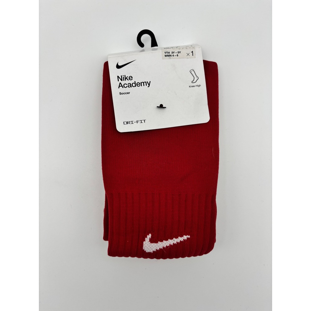 Nike Academy Soccer Socks Red Dri-FIT Knee-High Youth 3Y-5Y Women 4-6 SX4120-601